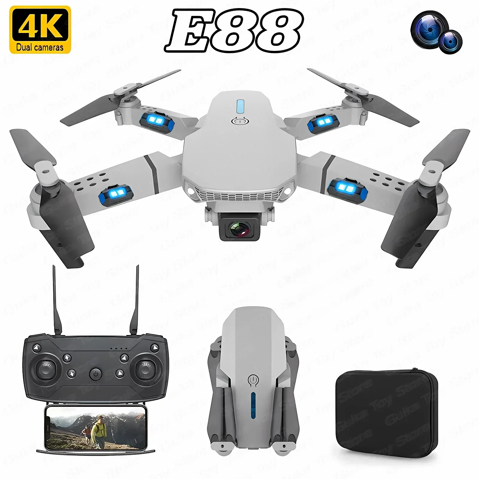 E88 Pro WIFI FPV Drone gran an - Drone Rc Fpv Pro reseña y precio