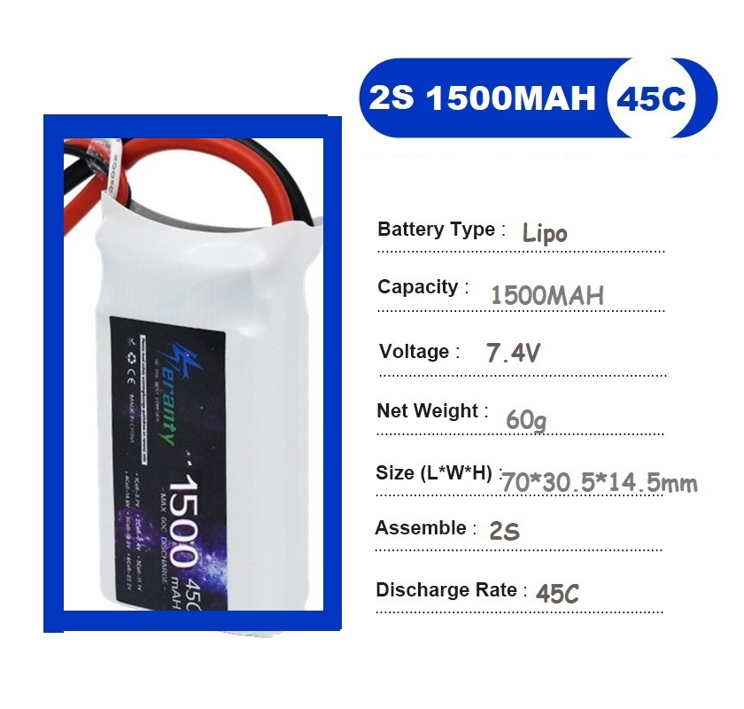 2 uds 7,4 V Lipo 2S batería 15 - Drone Lipo Battery reseña y precio