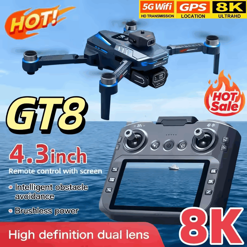 Dron GT8 con Cámara HD 8K, WIF - Drone Rc Controller Price reseña y precio